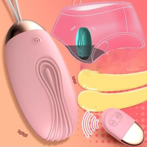 Kegel Exerciser 10cm Wireless Jump Egg Vibrator USB Charge WaterProof Egg Remote Control Body Massager for Women Adult Sex Toy