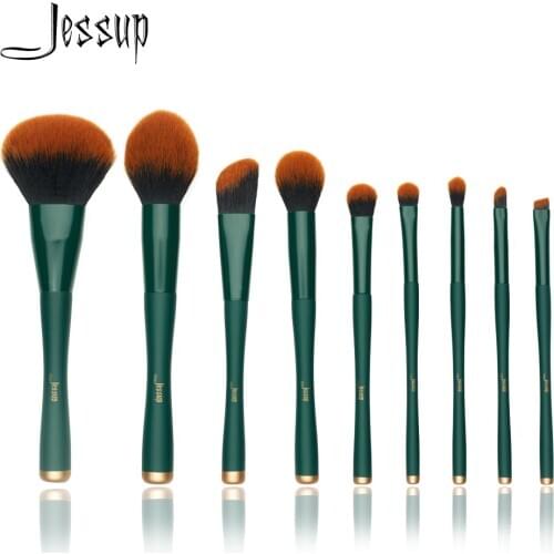 Jessup brush Makeup brush Trekking Green Powder Eyeshadow Concealer Foundation Make up brushes Rubber coated Synthetic hair