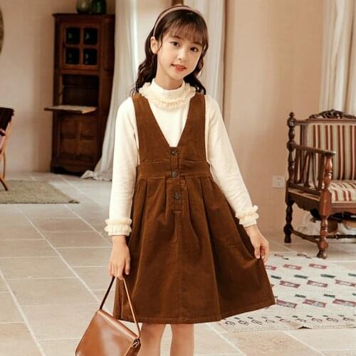 2021 Girls Sets Autumn Winter Boutique Kids Clothing Set Long Sleeve Tops Shirts and Dress 2 Pcs Suit 6 8 10 12 14 16Y Teen Girl