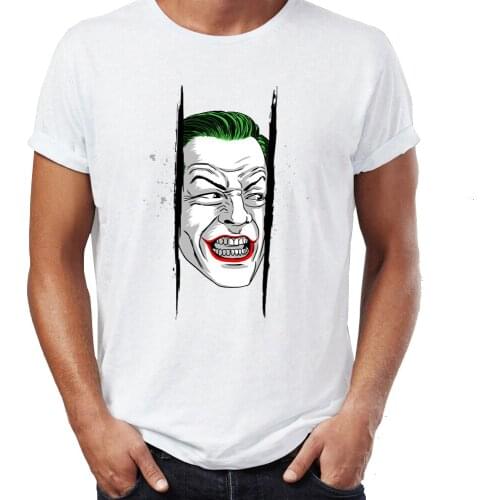 Summer Mens T-shirt Horror T-shirt Here Comes Johnny Joker Crossover The Shining Artsy Awesome Artwor Tshirt Tees Tops Harajuku