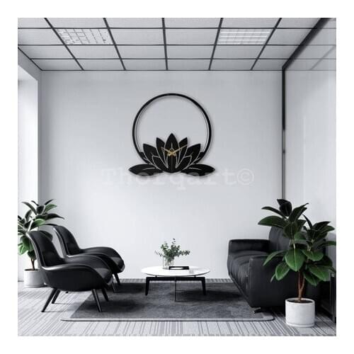 Leaf Design Living Room Metal Wall clock Round Big Hanging Clock Decorative Wall silent Watch Europe Style Digital Metal Decor