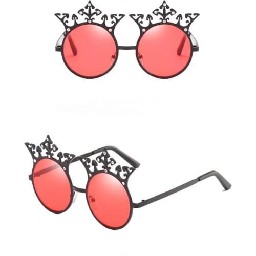 Zowensyh fashion crown sunglasses fashion decorative round sunglasses for ladies hot retro diamond-encrusted sun glasses