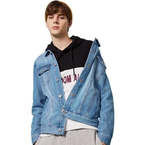 SEMIR Denim Jacket Men Jaqueta Masculino Cotton Clothes Fashion Casual Jackets Man Outwear Spring Turn-down Collar Demin Coat