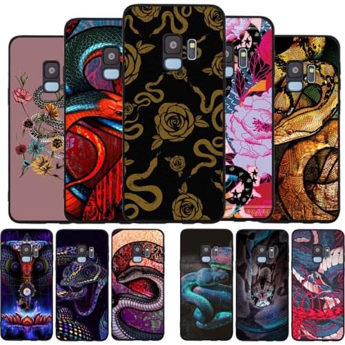 Hand Snake Flower Snake Painting Black Silicone Soft Phone Case For Samsung Galaxy S20 S10 S9 S8 Plus Lite NOTE 10 9 8 S7 EDGE