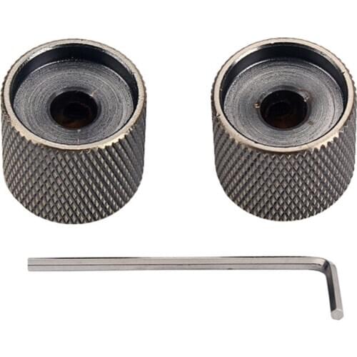 Pack of 2 Electric Guitar Bass Volume Tone Electronic Control Knobs Cap with Wrench