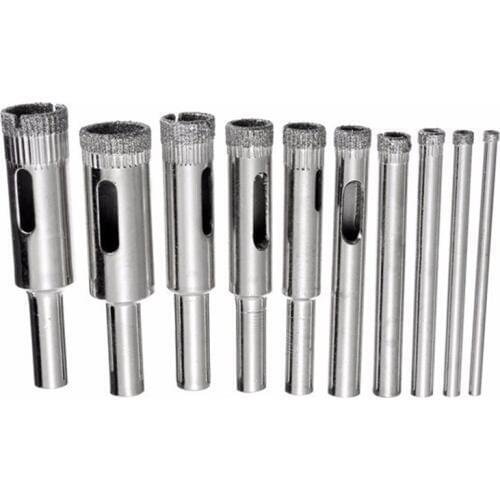 DANIU 10pcs/set Diamond Hole Saw Drill Bit Set Tile Ceramic Glass Porcelain Marble Hole Saw 3mm-13mm Steel