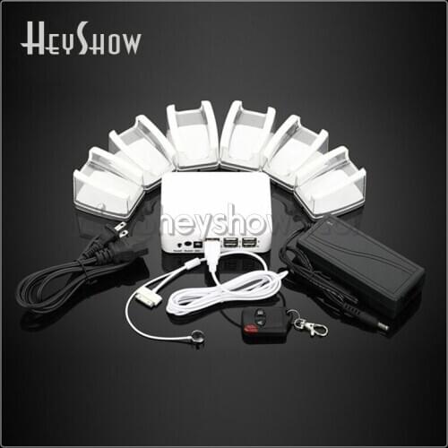 6 Ports In 1 Security Display Burglar Alarm System With Acrylic Stand And Remote Control Anti-theft For Phone/Tablet/PSP/MP4,5