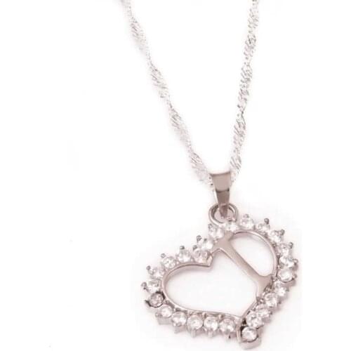 Tevuli 925 Sterling Silver I Letter Heart Women Necklace
