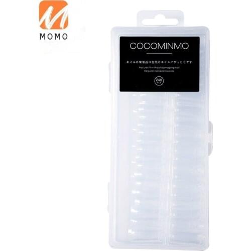 Nail Tips Ultra-Thin Seamless Grinding-Free Trapezoidal C Arc Japanese-Style Transparent Frosted Practice Board Extension Nail