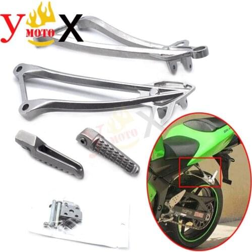 Sport Bike Rear footpeg Foot peg Footrest Pedals W/ Bracket For KAWASAKI Ninja ZX6R ZX-6R 2009-2012 2011 ZX10R ZX-10R 2008-2010