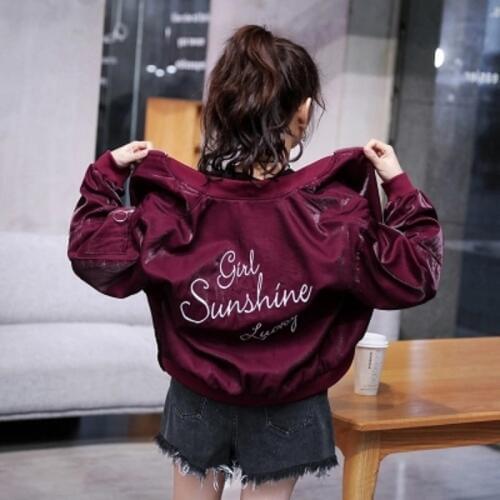 Spring Autumn 2021 Women Korean Loose BF Harajuku Style Baseball Jacket female Embroidery Aviator Jacket coat new Y1168