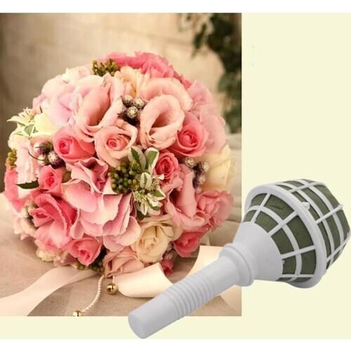 1pc DIY Bridal Floral Foam Bouquet Handle Holder Wedding Bride Flower Holder Decoration Event Party Decorations Supplies