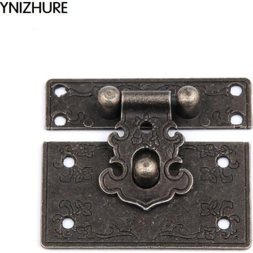 10pcs 55*45mm antique vintage style Brass Decorative Jewelry Gift Wooden Box Hasp Latch Hook
