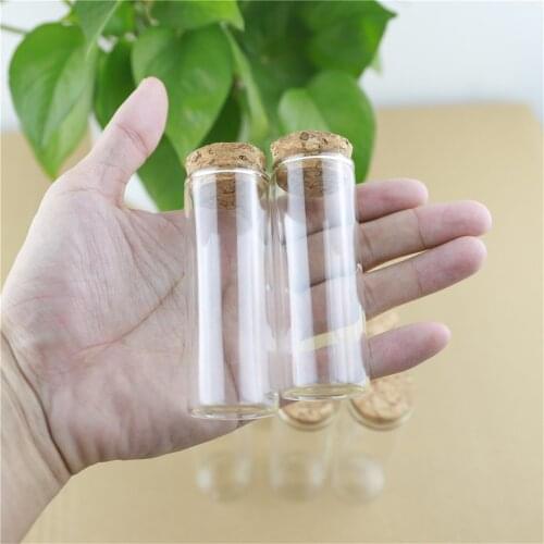 12 Pieces 30*80mm 40ml Glass Jars Test Tube Spicy Storage Cork Glass Bottle Stopper Container Glass Vials Small Bottle