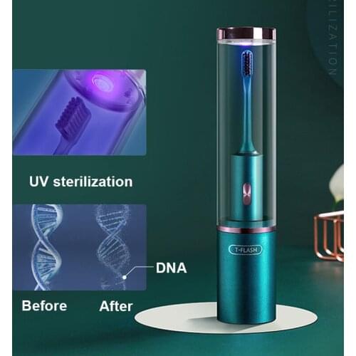 2 In 1 Sonic Electric Toothbrush UV Sterilization Adult Waterproof With Sterilizer Mouth Cup 4 Brush Head