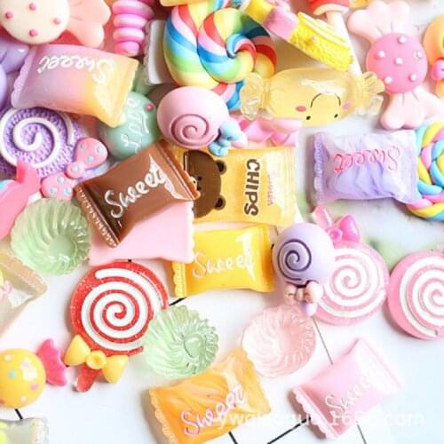 30Pcs/lot Kawaii Nail Art Charms Resin Sweet Candy Flower Jelly Gummy Bear 3D Acrylic Nails Decoration Luxury Nail Accessories