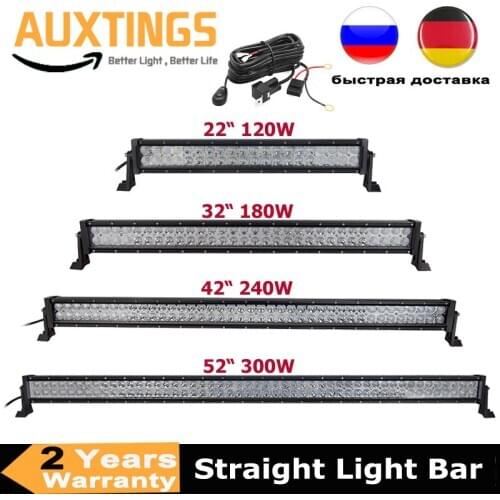72w 120w 180w 240w 300w combo beam offroad led light bar 12v 24v led work lamp for 4x4 4WD SUV ATV Truck Tractor Boat Jeep picku