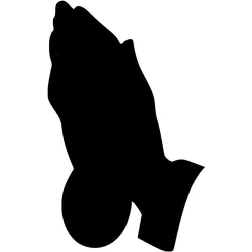 9.5cm*15.2cm Praying Hands Prayer Fashion Stickers Decals Vinyl Black/Silver S3-4881