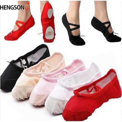 Female Adult Soft Dancing Ballet Shoes For Women Comfortable Fitness Breathable Canvas Practice Gym Ballet Pointe Dance Shoes