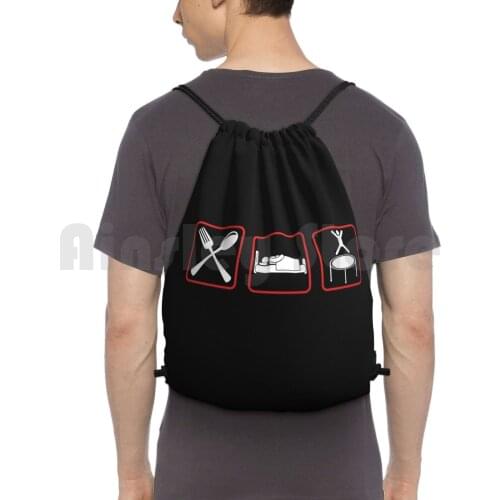 Eat Sleep Trampoline Gymnasts Fitness Exercise Backpack Drawstring Bags Gym Bag Waterproof Trampoline Sport Trampoline