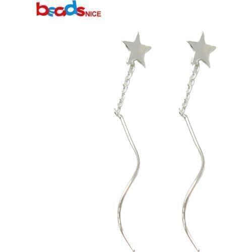 Beadsnice 925 Sterling Silver Jewelry Ear Threads Earrings Findings Thin line Earrings Jewelry ID37576/37581/37583