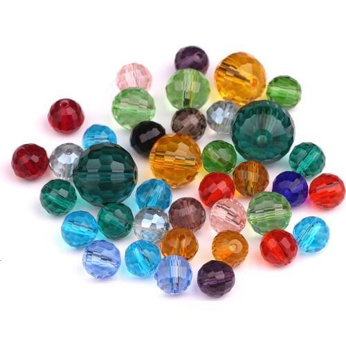 ZHUBI Wholeasle Mixed Colors 6mm European Crystal Glass Round/Square/Bicone/Drop Beads For DIY Making Clothing Or Jewelry Design