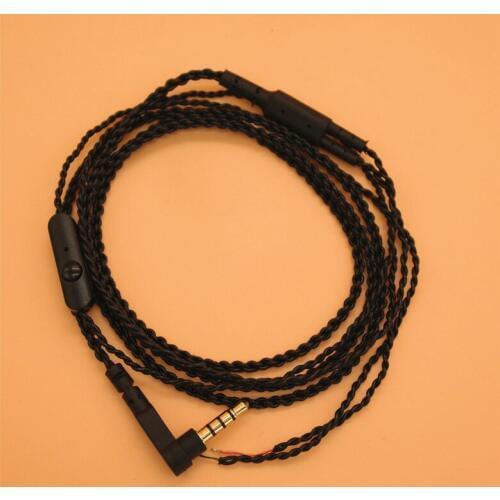 Diy earphone wire with mic curved plug 120cm 2pcs
