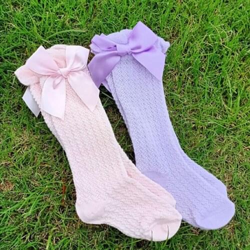 Baby Girl Socks Toddler Baby Bow Cotton Mesh Breathable Socks Newborn Infant Non-slip Babies Girls Sock 0-4 years stuff