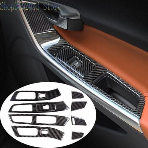 For Volvo XC60 2009-2017 carbon fiber Handle Holder Window Lift Switch Trim cover 11pcs Car Styling Accessories