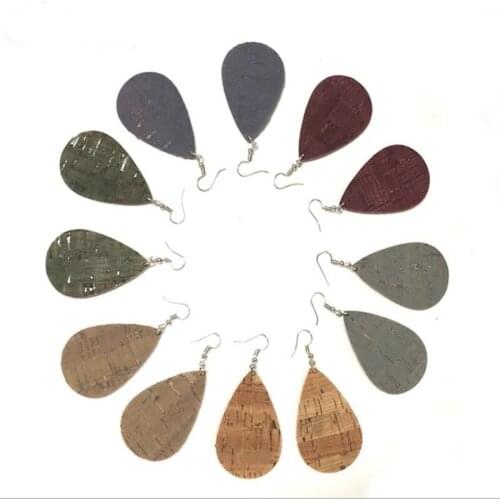 Hot Selling New Wood Grain PU Leather Earrings Fashion Temperament Earrings Water Drop Hollow Earrings Diy Jewelry Ladies Access