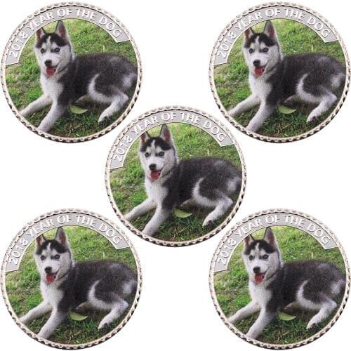 Creative Souvenir Coin Home Decorative 2018 Year of The Dog Gift Coins Art Crafts New Year Gifts for Child Collections