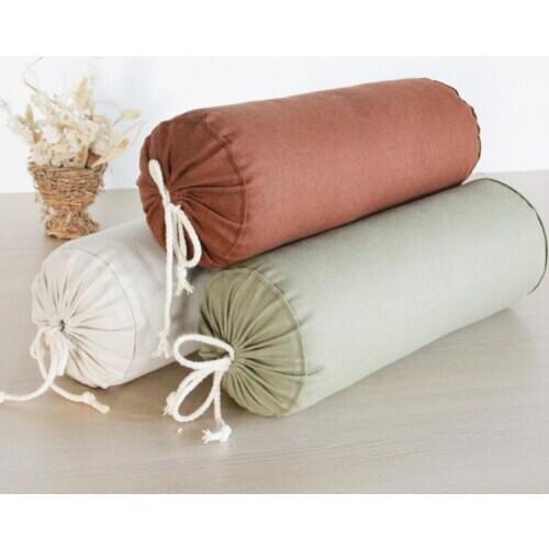 45*16cm Solid Color Round Removable Washable Cushion Pillow Bed Roll Cushion Head Leg Back Support Pillow
