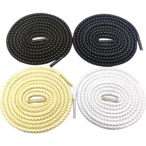 Weiou 4.5mm Cool Glitter Lace Metallic Round Cross Grain Sparkle Bootlaces Shiny White Black Shoelaces For Athletic Sports Shoes
