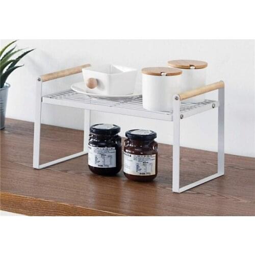 Kitchen Rack for Closet Organizer Storage Shelf Wardrobe Decorative Shelves Cabinet Holders Retractable Shelf Wood Wrought Iron