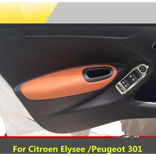 Microfibre Leather Interior Door Armrest Cover For Citroen Elysee /Peugeot 301 AAB032