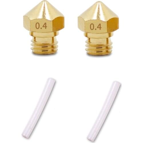 MK10 Nozzle Size 0.4mm 1.75mm, with 24mm PTFE Tube, Suitable for 3D Printer Spare Parts Replacement kit (2PCS)