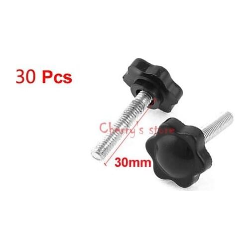 Most Favorable Wholesale Price 50 Pcs/lot 43mm Height M6 x 30mm Thread Pentagram Head Clamping Knob Grip