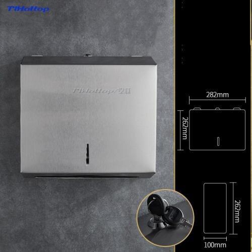 Tlhottop Wall Mount Stainless Steel Single Fold Multi Fold C-Fold Tissue D Paper Towel Dispenser Polish Finished YJ-8671