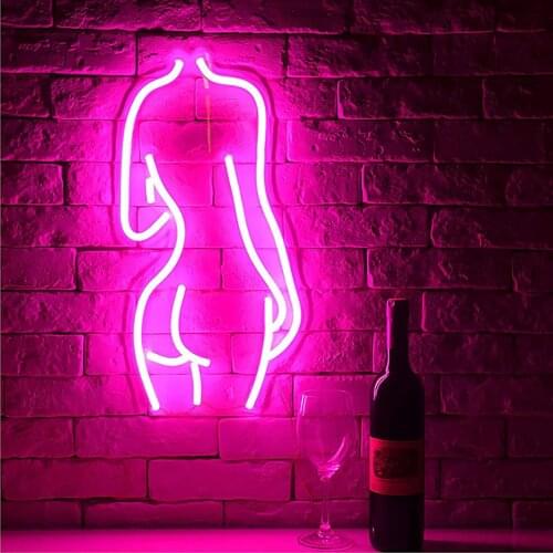 Sexy Lady Back Neon Sign |Night Bar Club Pink Sign Decor | Beauty Girl Woman Neon Light