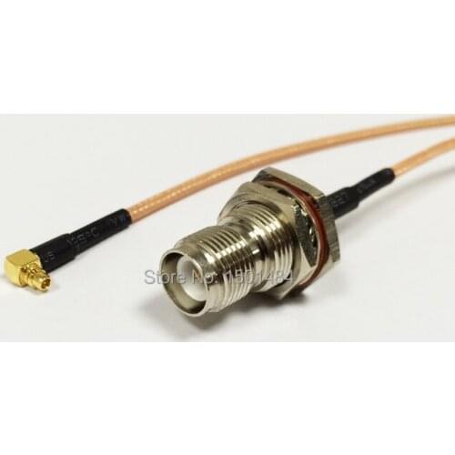 New RP-TNC Female Jack Connector Switch MMCX Male Plug Right Angle Convertor RG316 Wholesale Fast Ship 15CM 6" Adapter