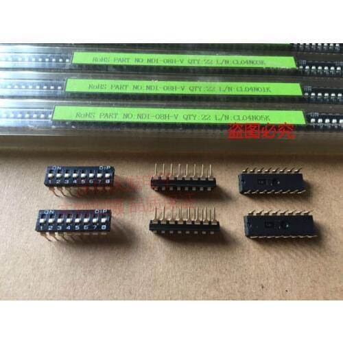 Original new 100% DIP NDI-08H 8P dial switch flat 8 bit SMD foot distance 2.54mm