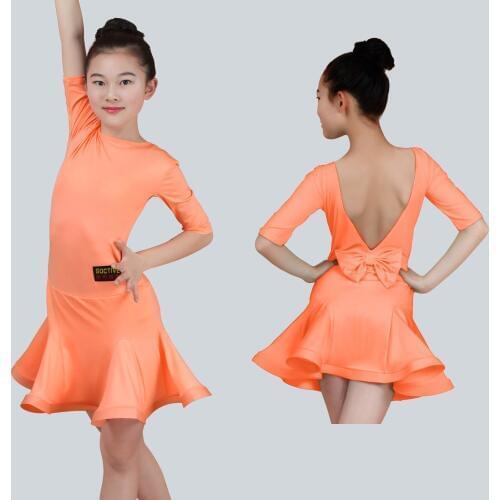 Latin Dance Dress For Girls Rumba Practice Clothing Children Professional Latin Dance Competition Dress Kids Samba Wear DQL875