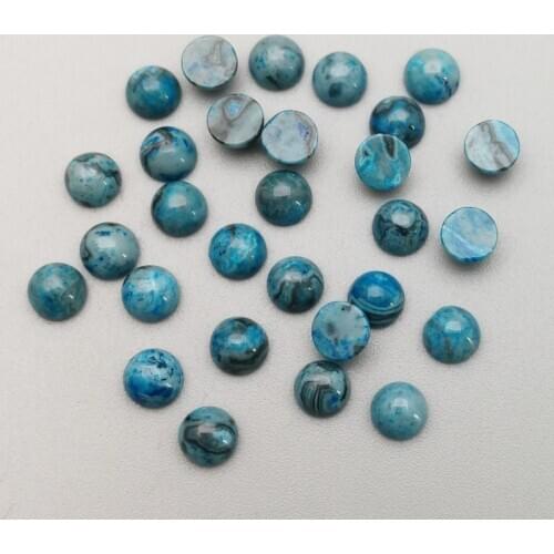 Natural Stone Fashion blue onyx round Beads 4 6 8 10 12mm 14mm 16mm 18mm 20mm charm cabochon jewelry accessories 50Pcs no hole