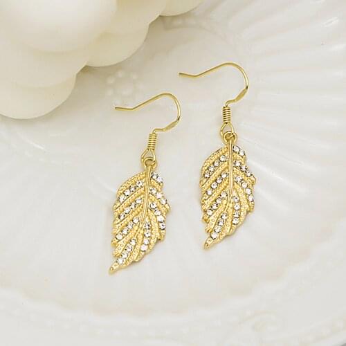 Simple Metal Leaves Earings Gold Color Leaf Dangle Drop Earrings For Women Fashion Accessories Aretes Femme