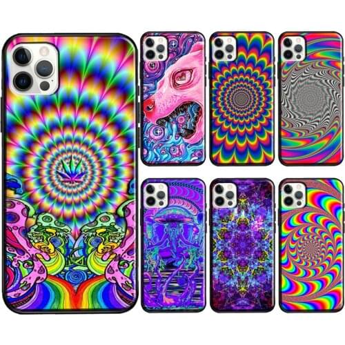 Psychedelic trippy Holographic Soft Case For iPhone 11 12 Pro Max 12 Mini 6S 7 8 Plus SE 2020 XS Max X XR Phone Coque