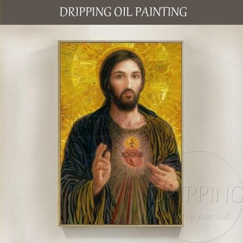 Hand-painted High Quality Portrait Jesus Christ Oil Painting on Canvas Pop Fine Art Jesus Christ Oil Painting for Wall Decor
