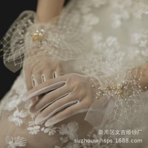 Sexy Sheer Tulle Gloves Ultra Thin Gloves Wrist Home Bridal Wedding Gloves Photo Shooting Accessory Transparent Finger Glove