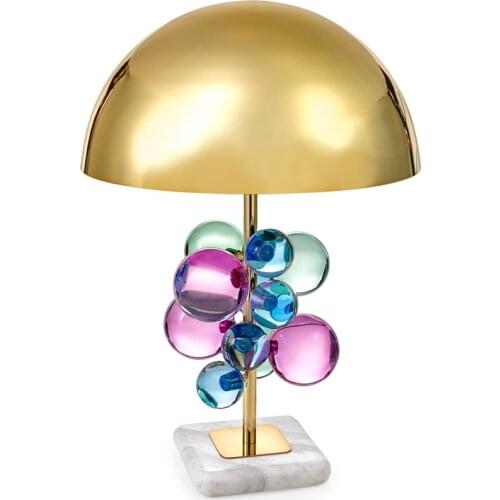 Modern Crystal Table Lamp Nordic Ball Marble Mushroom Light For Bedroom Living Room Study Desk Lamp Room Decor Led Light Fixture