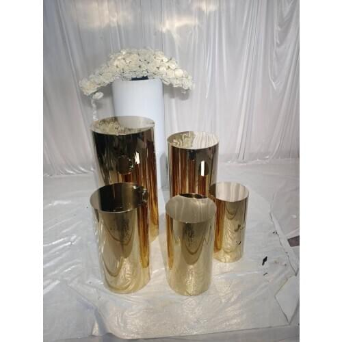 Pillar Pedestal gold Display Plinths Wedding metal Plinth Cylinder Plinth The High Quality Goods