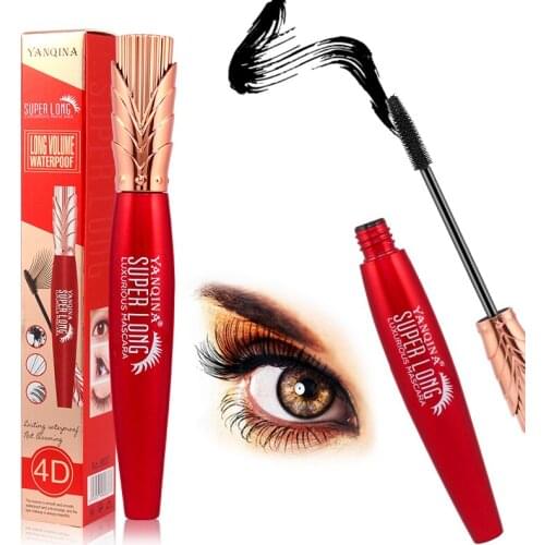 4D Lasting Thick Curling Mascara Waterproof Not Blooming Eyelash Extension Base Makeup Quick Dry Non-stick Eye Cosmetics